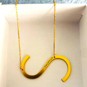 STERLING SILVER, 18K gold plated “S” necklace